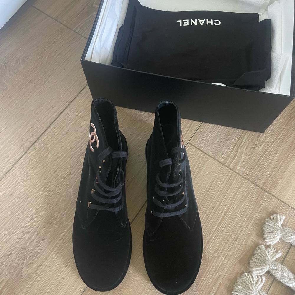 Chanel Women's Black Ankle Boots - Picture 2 of 7